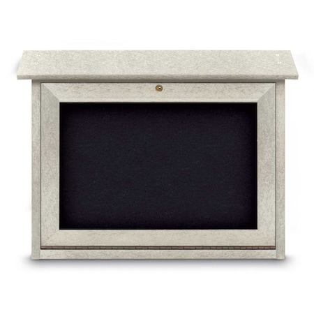 United Visual Products Outdoor Enclosed Combo Board, 48"x36", Black Frame/Blue & Surf UVCB4836ODB-BLUE-SURF